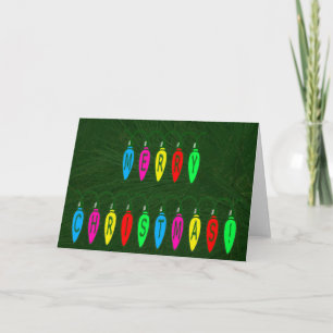 Cartes Pour Fêtes Annuelles Font coloré Joyeux Feux Noël