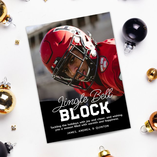 Cartes Pour Fêtes Annuelles Football Athlète Sports Noël (Créateur téléchargé)