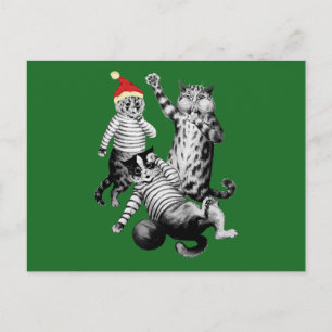 Cartes Pour Fêtes Annuelles Football de Noël Jouer aux chats