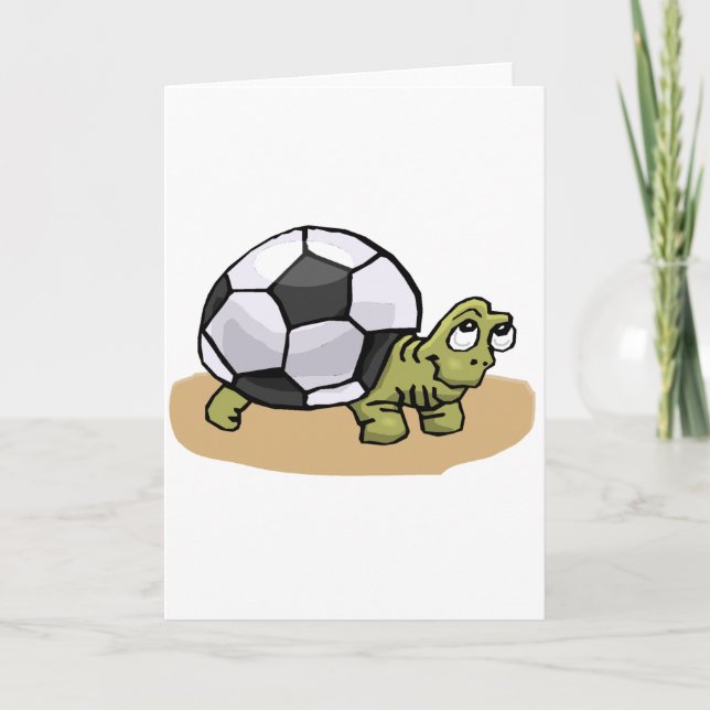 Cartes Pour Fêtes Annuelles Football (Tortue) (Devant)