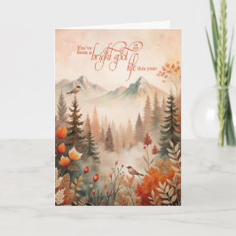 Cartes Pour Fêtes Annuelles for Friend Sentimental Autumn Mountain Pines