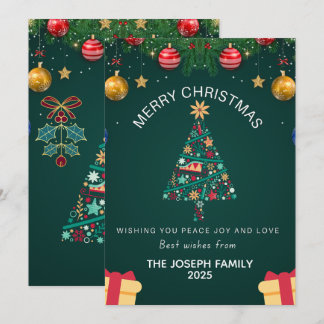 Cartes Pour Fêtes Annuelles Forêt à l'aquarelle Joyeux Noël Personnalisé