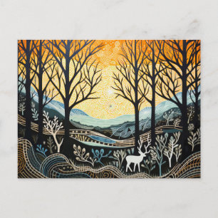 Cartes Pour Fêtes Annuelles Forêt Abstraite, Impressions saisonnières Noël