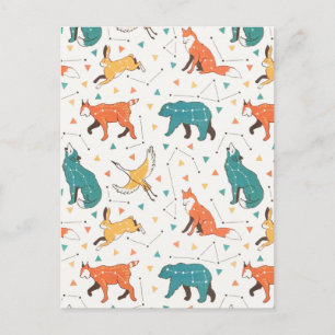 Cartes Pour Fêtes Annuelles Forêt Astrologique Constellation Animaux Étoiles