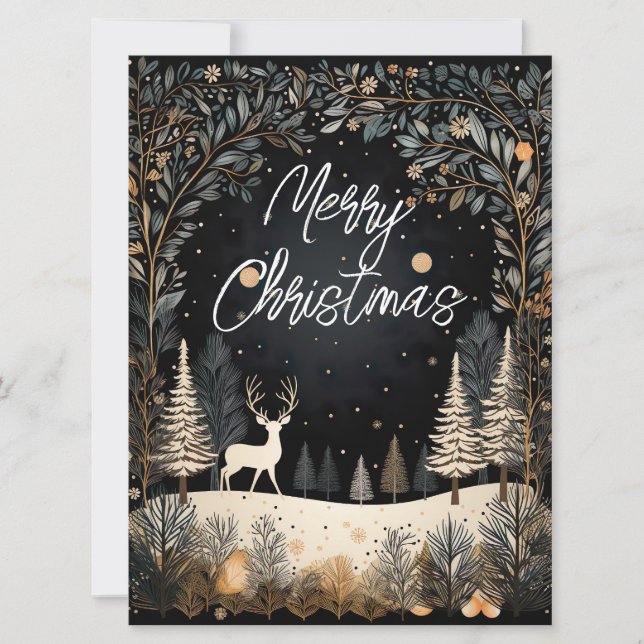 Cartes Pour Fêtes Annuelles Forêt de Noël (Devant)