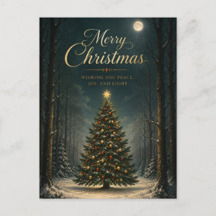 Cartes Pour Fêtes Annuelles Forêt de Noël hivernale enchantée