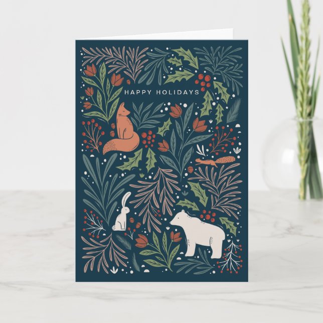 Cartes Pour Fêtes Annuelles Forêt de vacances d'hiver (Devant)