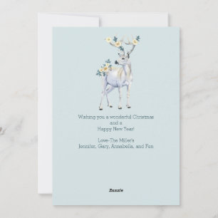 Cartes Pour Fêtes Annuelles Forêt d'hiver Forêt de bois Cerf Noël