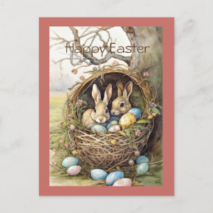 Cartes Pour Fêtes Annuelles Forêt d'oeufs de Pâques de lapin