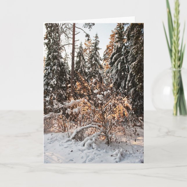 Cartes Pour Fêtes Annuelles Forêt en hiver (Devant)