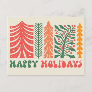 Cartes Pour Fêtes Annuelles Forêt festive rétro