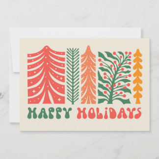 Cartes Pour Fêtes Annuelles Forêt festive rétro
