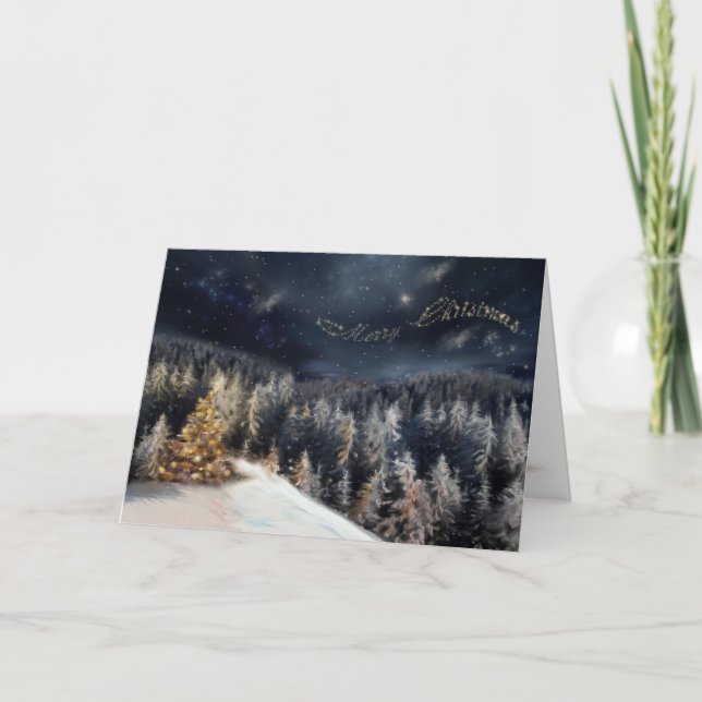 Cartes Pour Fêtes Annuelles Forêt magique de Noël (Devant)