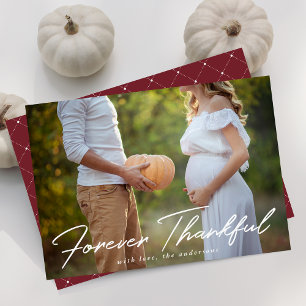 Cartes Pour Fêtes Annuelles Forever Thanksgiving Script Photo Thanksgiving