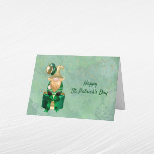 Cartes Pour Fêtes Annuelles Forfait Gnome Green Gold Jour de la Saint Patrick