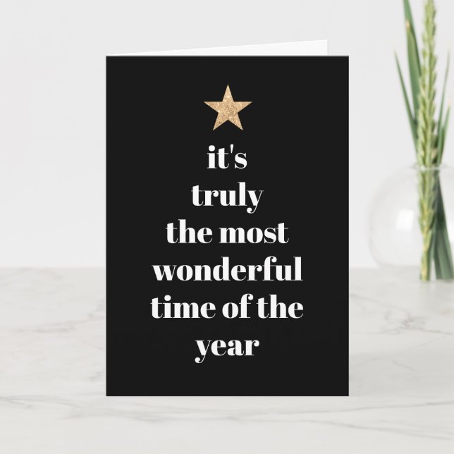 Cartes Pour Fêtes Annuelles Forme d'arbre simple Citation noir et blanc (Devant)
