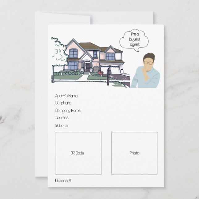 Cartes Pour Fêtes Annuelles Formulaire modifiable agent acheteur immobilier (Devant)