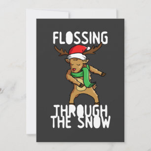 Cartes Pour Fêtes Annuelles Fouler à travers la neige Rudolph Reindeer Noël