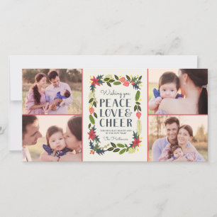 Cartes Pour Fêtes Annuelles Four Photo Collage Festive Cadre Noël