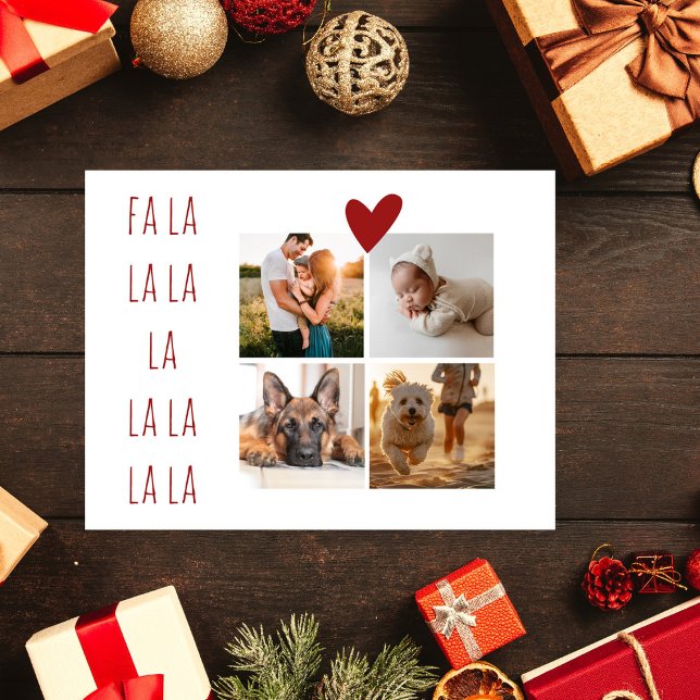 Cartes Pour Fêtes Annuelles Four Photos Collage Joli Noël Falala (Créateur téléchargé)