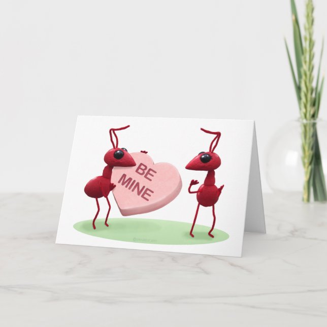 Cartes Pour Fêtes Annuelles Fourmis mignonnes du jour de Valentines (Devant)