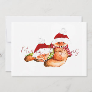 Cartes Pour Fêtes Annuelles Fox de Noël joyeux foxy vacances