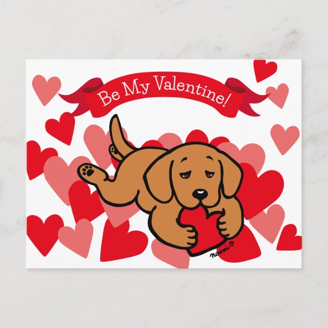 Cartes Pour Fêtes Annuelles Fox Red Lab Chiot Coeur Cheval Coeur Valentine (Devant)