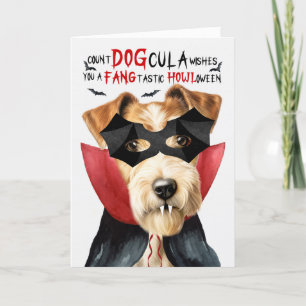 Cartes Pour Fêtes Annuelles Fox Terrier Chien drôle Nombre de DOGcula Hallowee