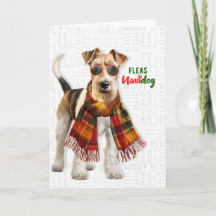Cartes Pour Fêtes Annuelles Fox Terrier Chien Drôle Puces Navidog Noël