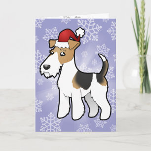 Cartes Pour Fêtes Annuelles Fox Terrier de fil de Noël