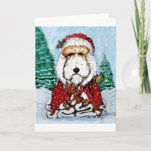 Cartes Pour Fêtes Annuelles Fox Terrier Santa Claus!