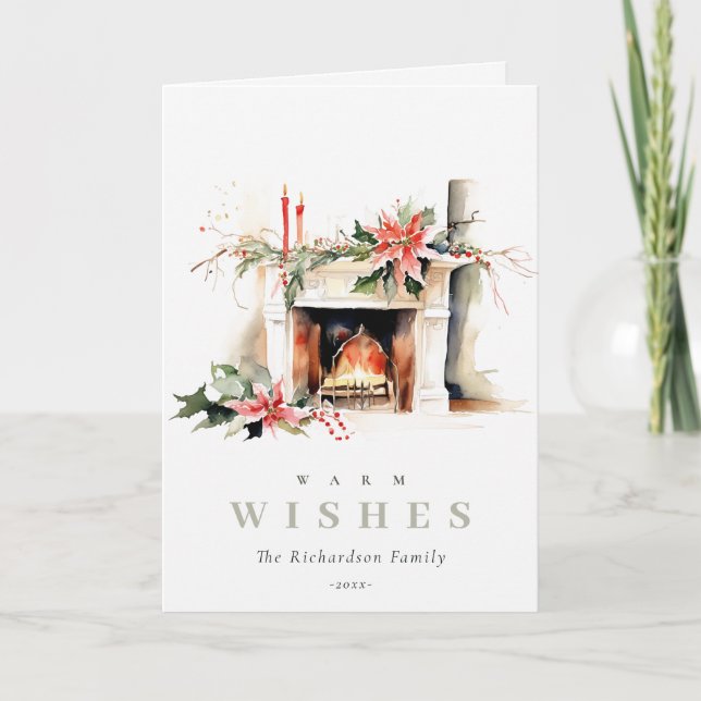 Cartes Pour Fêtes Annuelles Foyer d'entreprise Noël chaleureux Logo d'entrepri (Devant)