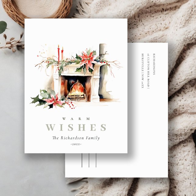 Cartes Pour Fêtes Annuelles Foyer d'entreprise Noël chaleureux Logo d'entrepri (Créateur téléchargé)