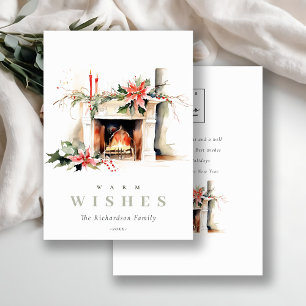 Cartes Pour Fêtes Annuelles Foyer d'entreprise Noël chaleureux Logo d'entrepri