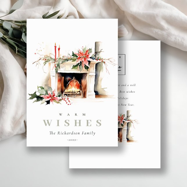 Cartes Pour Fêtes Annuelles Foyer d'entreprise Noël chaleureux Logo d'entrepri (Créateur téléchargé)