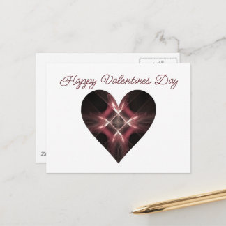 Cartes Pour Fêtes Annuelles Fractal Art Heart Red and Black Happy Valentine's 