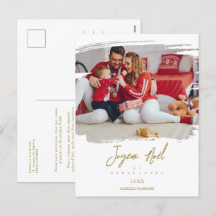 Cartes Pour Fêtes Annuelles Français Brosse Noël Gold Snowflakes Photo