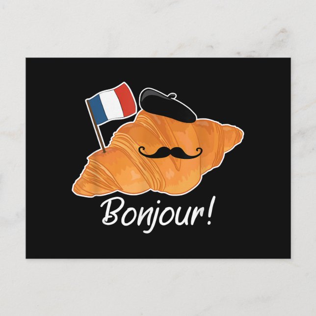 Cartes Pour Fêtes Annuelles Français Croissant Lover France Drapeau Francophil (Devant)