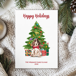 Cartes Pour Fêtes Annuelles Français Espagnol Chien Famille Noël