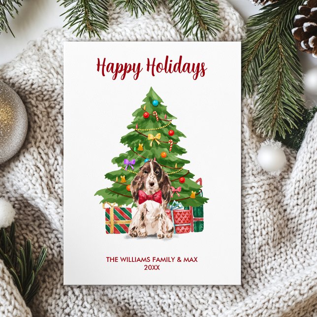 Cartes Pour Fêtes Annuelles Français Espagnol Chien Famille Noël (Créateur téléchargé)