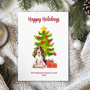 Cartes Pour Fêtes Annuelles Français Espagnol Chien Famille Noël