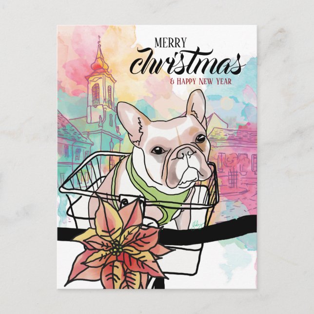 Cartes Pour Fêtes Annuelles Français Personnalisé pour Noël et Nouvel An (Devant)