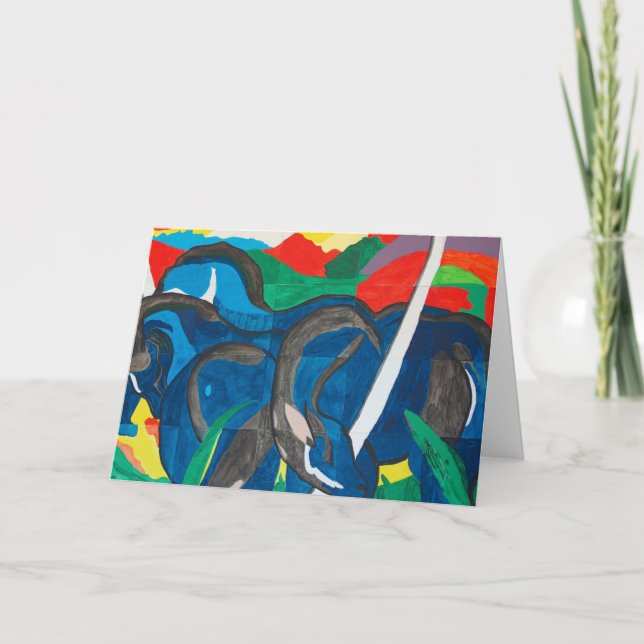 Cartes Pour Fêtes Annuelles Franz Marc - le cheval bleu (Devant)