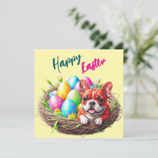 Cartes Pour Fêtes Annuelles Französische Bulldogge Happy Easter French Bulldog