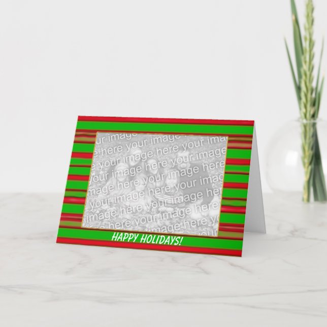 Cartes Pour Fêtes Annuelles Frappes de Noël (cadre photo large) (Devant)