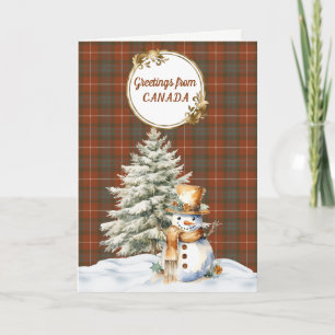 Cartes Pour Fêtes Annuelles Fraser Rouge Tartan Altéré Noël 