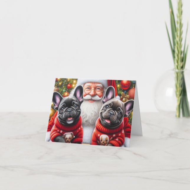 Cartes Pour Fêtes Annuelles French Bull Dog Christmas (Devant)