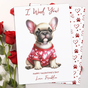 Cartes Pour Fêtes Annuelles French Bulldog Chien Valentines Personnalisées