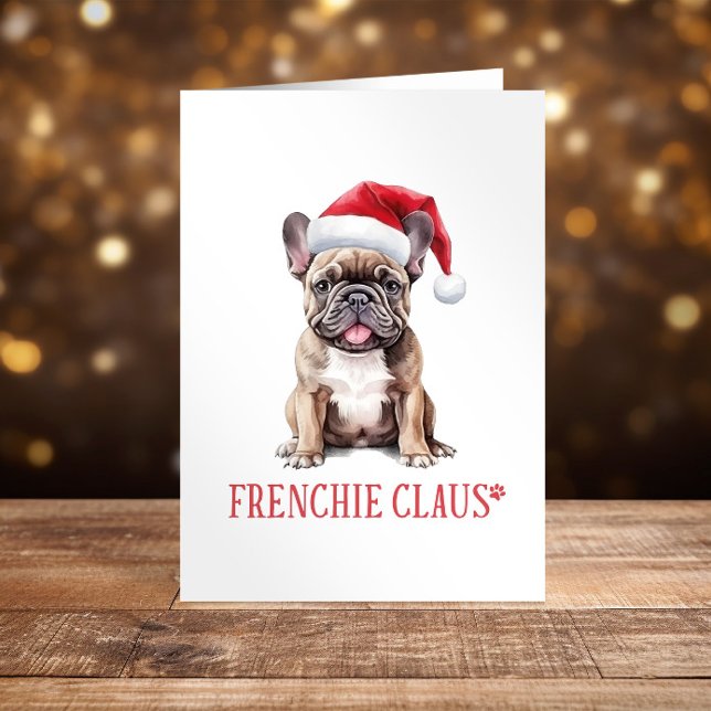 Cartes Pour Fêtes Annuelles French bulldog Christmas Happy Holidays drôle (Créateur téléchargé)