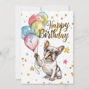 Cartes Pour Fêtes Annuelles French Bulldog Joyeux anniversaire